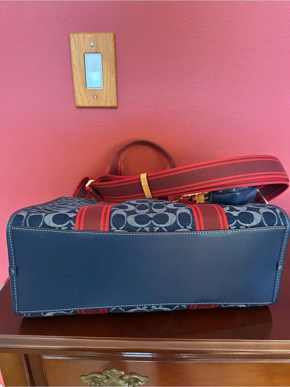 Coach blue signature denim Smith tote bag
